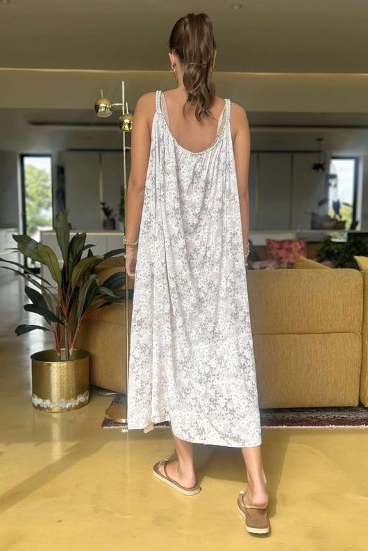 Made in Italy Camellia Midi Sundress Stone